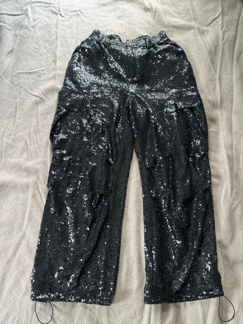 Anthropologie Black Sequin pants